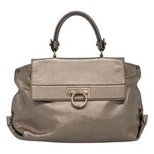 Salvatore Ferragamo Sofia Satchel Leather Gold Leather Handbag